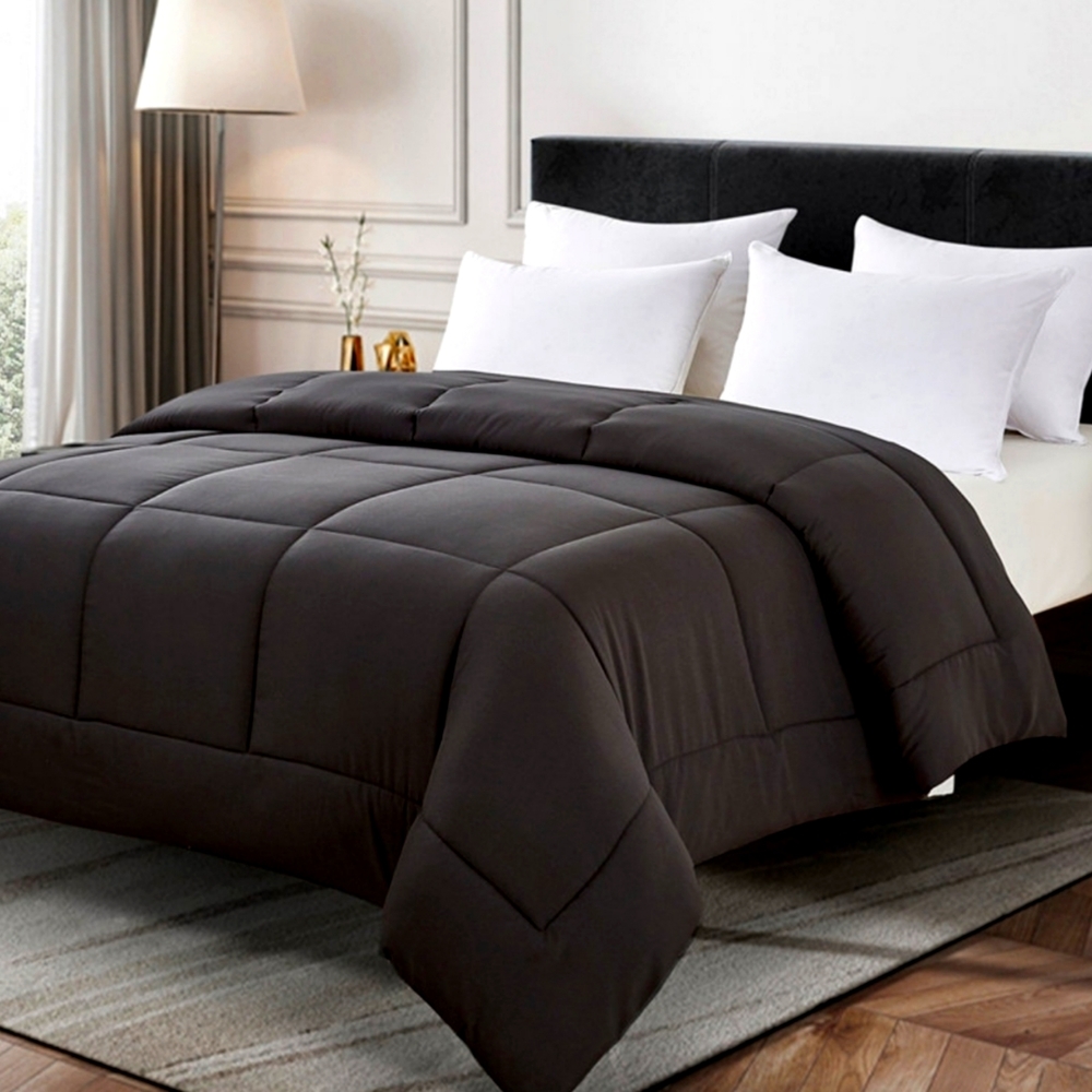 Luxury Reversible King Size Comforter Black and Platinum